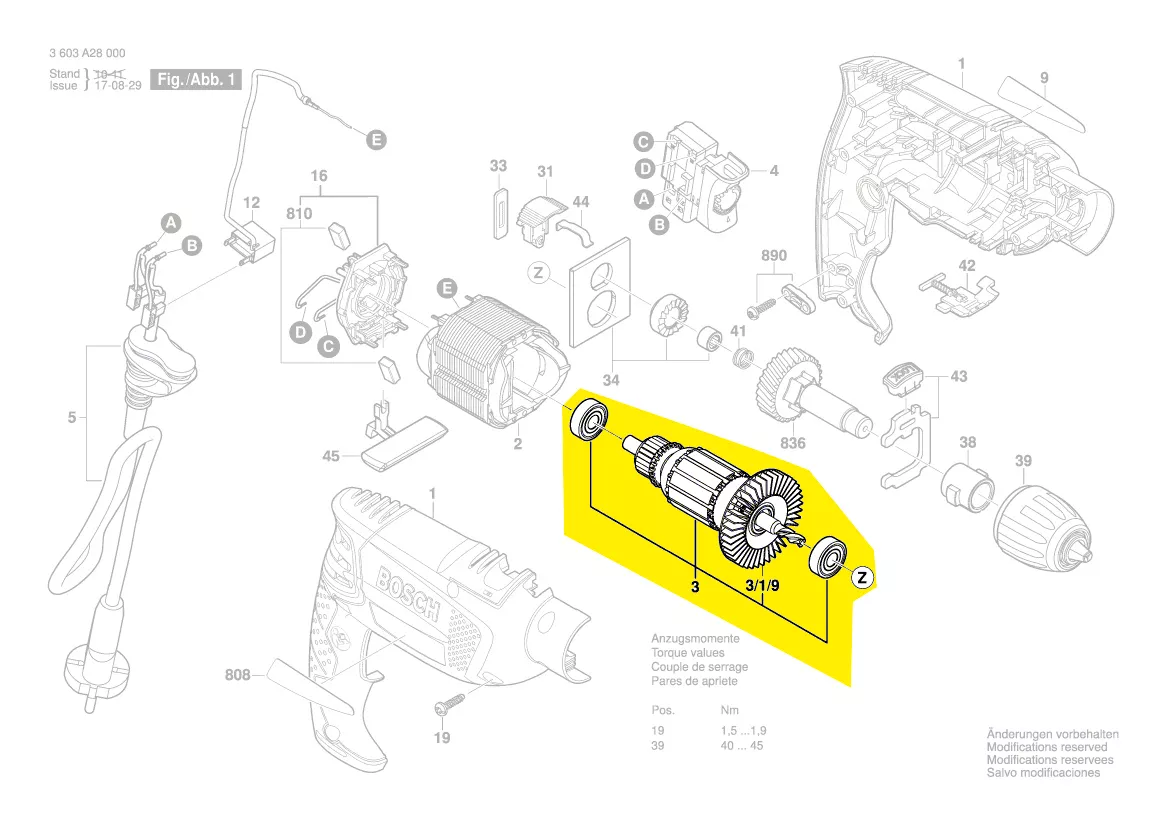 Induit BOSCH réf. 2 609 003 185